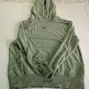 Nike Unisex Olive Terry Cloth Hoodie - next to new!